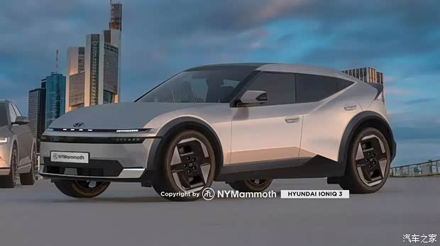 定位纯电小型SUV 尾部致敬丰田奕泽？现代IONIQ 3假想图来了！